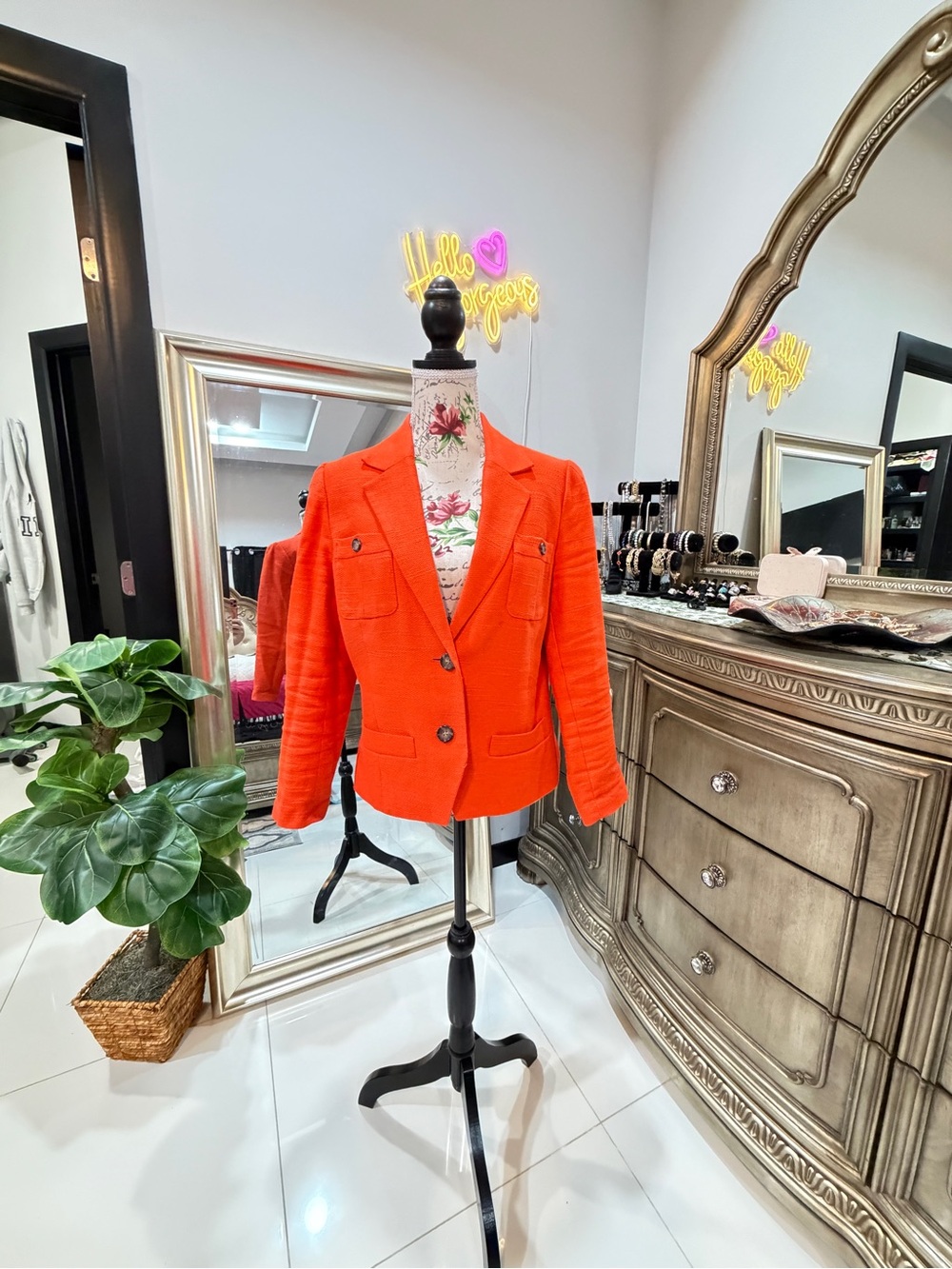 Banana Republic Vibrant Orange Tailored Blazer - Picture 4 of 13